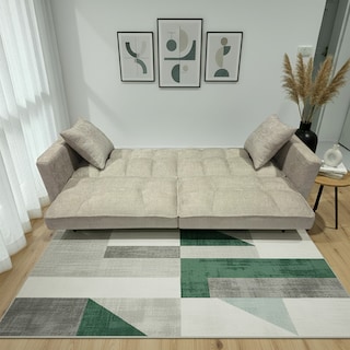 Foto 5 | Foto 5 | Sofá Cama Zen Gris Ilios Innova Moderno Con Respaldo Reclinable Dividido Patas Metálicas Y 2 Cojines Decorativos