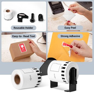 Foto 6 | Foto 6 | Rollos De Etiquetas Markdomain Dk-2251 Negro/rojo Para Brother Ql - Venta Internacional.