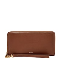 Billetera Fossil Logan De Cuero Con Bloqueo Rfid Para Mujer En Marrón - Venta Internacional.
