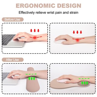 Foto 2 | Foto 2 | Mouse Pad Y Descansa Muñecas Para Teclado G Jgoo Ergonómico Marrón - Venta Internacional.