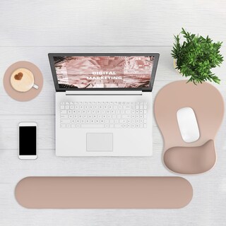 Foto 6 | Foto 6 | Mouse Pad Y Descansa Muñecas Para Teclado G Jgoo Ergonómico Marrón - Venta Internacional.