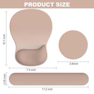 Foto 7 | Foto 7 | Mouse Pad Y Descansa Muñecas Para Teclado G Jgoo Ergonómico Marrón - Venta Internacional.