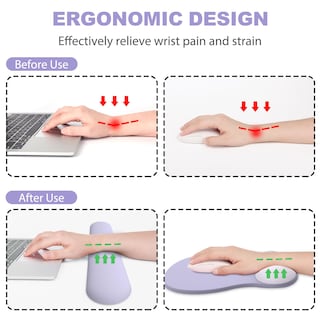 Foto 2 | Foto 2 | Set De Pad Para Ratón Y Reposa Muñecas Para Teclado G Jgoo Ergonómico Morado - Venta Internacional.