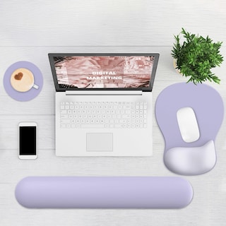 Foto 6 | Foto 6 | Set De Pad Para Ratón Y Reposa Muñecas Para Teclado G Jgoo Ergonómico Morado - Venta Internacional.