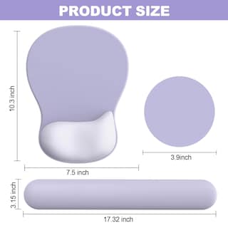 Foto 7 | Foto 7 | Set De Pad Para Ratón Y Reposa Muñecas Para Teclado G Jgoo Ergonómico Morado - Venta Internacional.