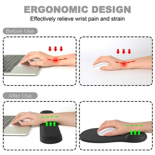 Foto 2 | Foto 2 | Set De Mouse Pad Y Reposamuñecas Para Teclado G Jgoo Ergonómico Negro - Venta Internacional.