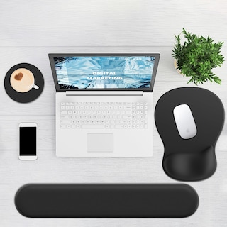 Foto 6 | Foto 6 | Set De Mouse Pad Y Reposamuñecas Para Teclado G Jgoo Ergonómico Negro - Venta Internacional.