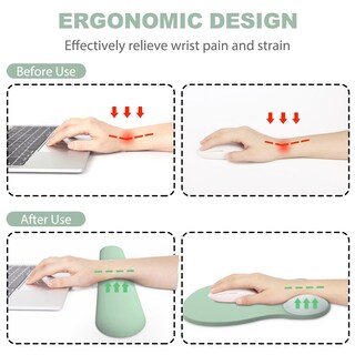 Foto 2 | Foto 2 | Set De Mousepad Y Reposamuñecas Para Teclado G Jgoo Ergonómico Verde - Venta Internacional.