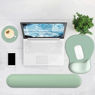 Foto 6 | Foto 6 | Set De Mousepad Y Reposamuñecas Para Teclado G Jgoo Ergonómico Verde - Venta Internacional.