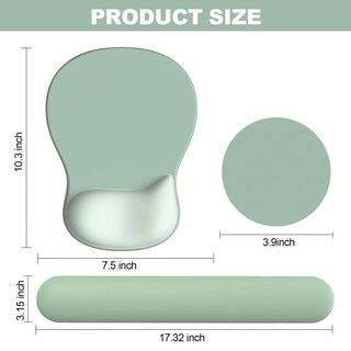 Foto 7 | Foto 7 | Set De Mousepad Y Reposamuñecas Para Teclado G Jgoo Ergonómico Verde - Venta Internacional.