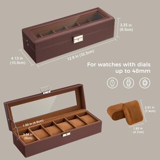 Foto 5 | Foto 5 | Caja Para Relojes Procase 6 Ranuras Para Hombre Organizador De Cuero Pu - Venta Internacional.