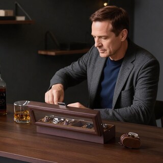 Foto 7 | Foto 7 | Caja Para Relojes Procase 6 Ranuras Para Hombre Organizador De Cuero Pu - Venta Internacional.