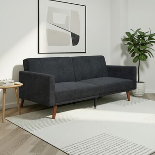 Foto 4 | Foto 4 | Sofá Cama Aren Tapizado En Lino Negro Diseño Nórdico Ilios Innova Con Respaldo Dividido Reclinable Para Sala De Estar