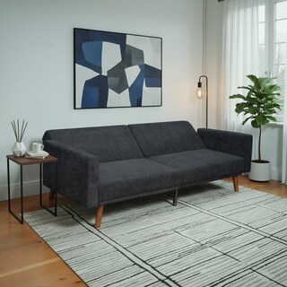 Foto 5 | Foto 5 | Sofá Cama Aren Tapizado En Lino Negro Diseño Nórdico Ilios Innova Con Respaldo Dividido Reclinable Para Sala De Estar