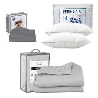 Foto 1 | Foto 1 | Colcha Trinity Color Gris Perla Matrimonial + Sábanas Basic + 2 Almohadas Osos