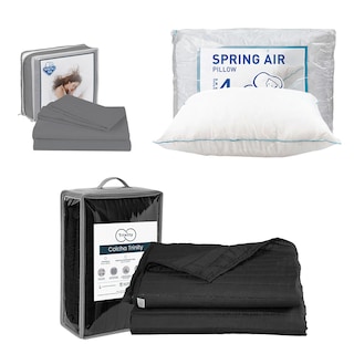 Foto 1 | Foto 1 | Colcha Trinity Color Negro Individual + Sábanas Basic + Almohada Osos