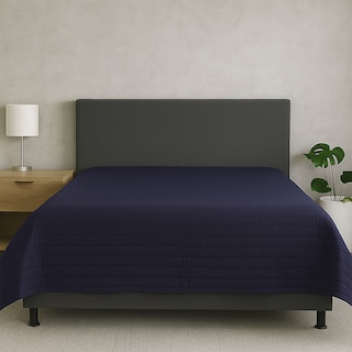 Foto 5 | Foto 5 | Colcha Trinity Color Azul Marino Queen Size + Sábanas Basic + 2 Almohadas Osos