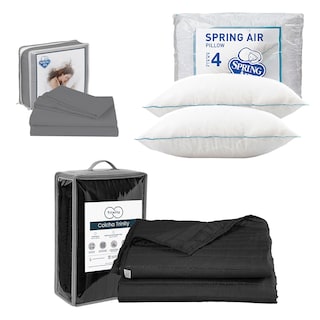 Foto 1 | Foto 1 | Colcha Trinity Color Negro Matrimonial + Sábanas Basic + 2 Almohadas Osos