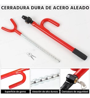 Foto 4 | Foto 4 | Bastón de Seguridad para Volante de Automóvil Belug Antirrobo Rojo