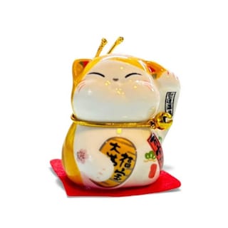 Foto 5 | Foto 5 | Set De 5 Mini Gatos De La Fortuna De Cerámica De 4 Cm De Color Blanco