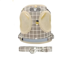 Cofre de Arnés Ajustable para Gato Xtellar con Correa Beige M