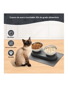 Foto 2 | Foto 2 | Cuencos Doble para Perro y Gato Xtellar de Acero Inoxidable