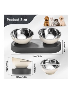 Foto 3 | Foto 3 | Cuencos Doble para Perro y Gato Xtellar de Acero Inoxidable