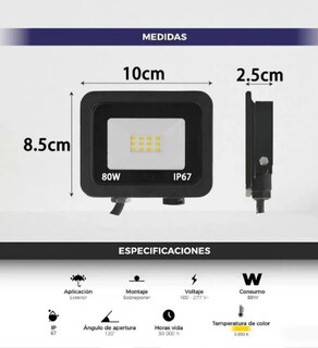 Foto 4 | Foto 4 | Reflector Xtellar Luz Led 80w Ip67 Exterior 5 Piezas