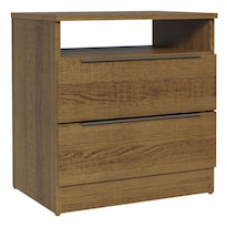 Mesa De Noche Madesa 3227 Con 2 Cajones Color Marón