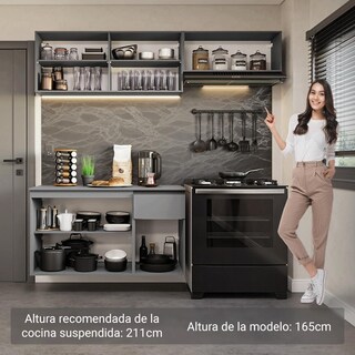 Foto 5 | Foto 5 | Cocina Integral Completa Modular Madesa Nice 200cm Gris 1