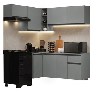 Foto 1 | Foto 1 | Cocina Integral Esquinero Modular Madesa Nice 325cm Gris