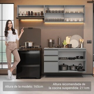 Foto 5 | Foto 5 | Cocina Integral Completa Modular Madesa Nice 200cm Gris 05