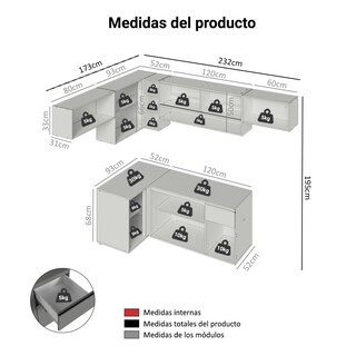 Foto 3 | Foto 3 | Cocina Integral Completa Modular Madesa Nice 405cm Gris