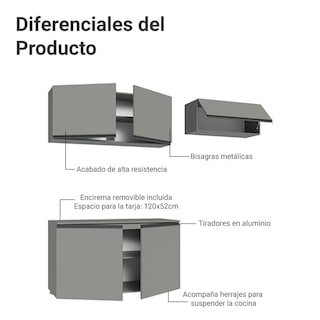 Foto 4 | Foto 4 | Cocina Integral Completa Modular Madesa Nice 200cm Gris