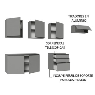 Foto 4 | Foto 4 | Cocina Integral Completa Modular Madesa Nice 260cm Gris
