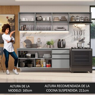 Foto 6 | Foto 6 | Cocina Integral Completa Modular Madesa Nice 260cm Gris
