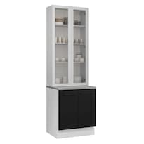 Kit Gabinete Bajo Con Armario De Vidrio Madesa Agata 70cm Bn