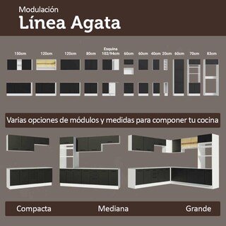 Foto 8 | Foto 8 | Kit Gabinete Bajo Con Armario De Vidrio Madesa Agata 70cm Bn