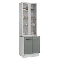 Kit Gabinete Bajo Con Armario De Vidrio Madesa Agata 70cm Bg