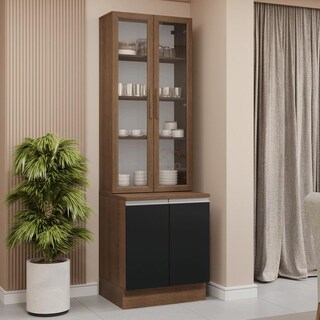 Foto 2 | Foto 2 | Kit Gabinete Bajo Con Armario De Vidrio Madesa Glamy 70cm Mn