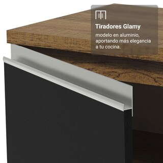 Foto 6 | Foto 6 | Kit Gabinete Bajo Con Armario De Vidrio Madesa Glamy 70cm Mn