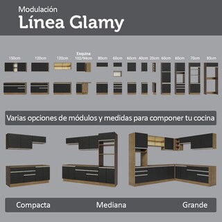 Foto 8 | Foto 8 | Kit Gabinete Bajo Con Armario De Vidrio Madesa Glamy 70cm Mn