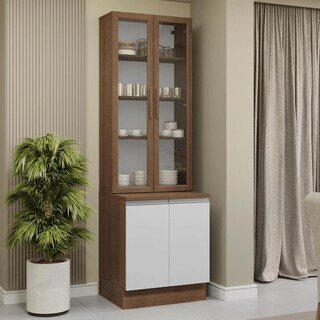 Foto 2 | Foto 2 | Kit Gabinete Bajo Con Armario De Vidrio Madesa Glamy 70cm Mb