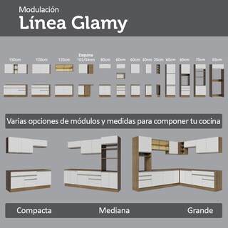 Foto 8 | Foto 8 | Kit Gabinete Bajo Con Armario De Vidrio Madesa Glamy 70cm Mb