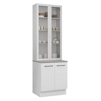 Kit Gabinete Bajo Con Armario De Vidrio Madesa Agata 70cm Bb