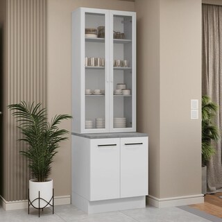 Foto 2 | Foto 2 | Kit Gabinete Bajo Con Armario De Vidrio Madesa Agata 70cm Bb