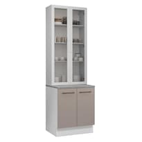 Kit Gabinete Bajo Con Armario De Vidrio Madesa Agata 70cm Bc