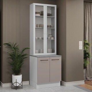 Foto 2 | Foto 2 | Kit Gabinete Bajo Con Armario De Vidrio Madesa Agata 70cm Bc