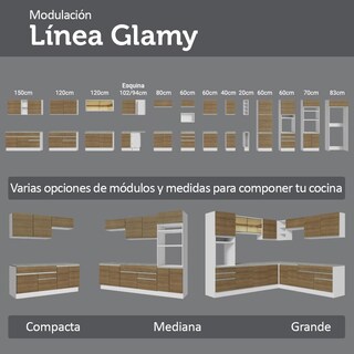 Foto 8 | Foto 8 | Kit Gabinete Bajo Con Armario De Vidrio Madesa Glamy 70cm Bm