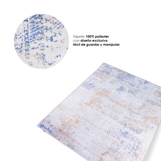 Foto 6 | Foto 6 | Tapete Decorativo 2x3m Ilios Innova Diseño Nórdico Opalo Azul Alfombra Grande Antideslizante